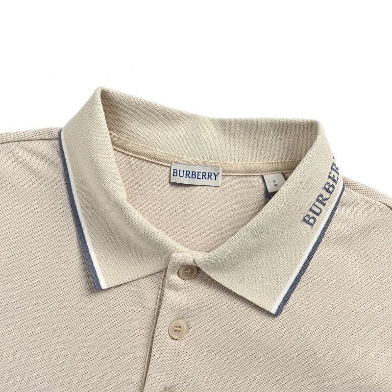 Burberry Cream Polo Shirt with Contrast Trim view