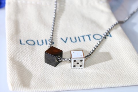 Louis Vuitton Gambling Dice Pendant Necklace - Silver view 7