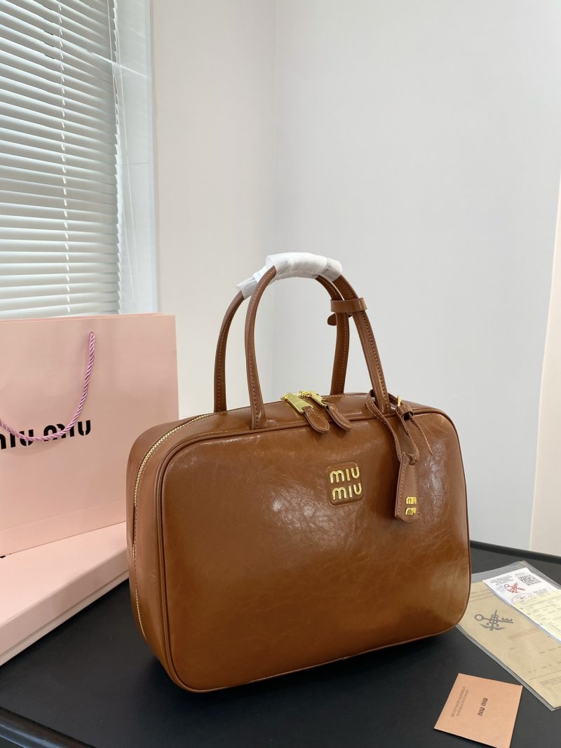 Miu Miu Bowling Briefcase Bag - Cognac Brown view