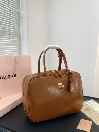 Miu Miu Bowling Briefcase Bag - Cognac Brown view 4