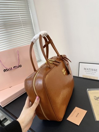 Miu Miu Bowling Briefcase Bag - Cognac Brown view 5