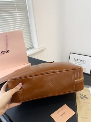 Miu Miu Bowling Briefcase Bag - Cognac Brown view 8