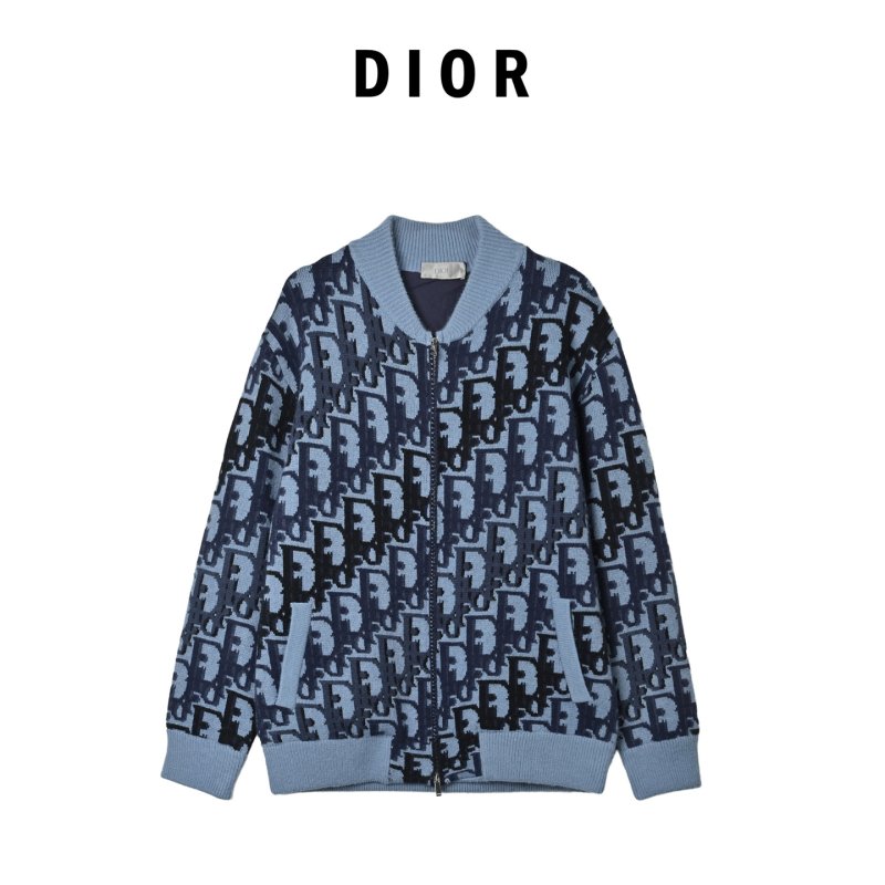 Dior Monogram Jacquard Zip Jacket Blue view