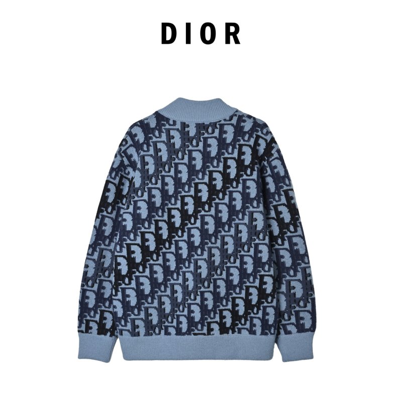 Dior Monogram Jacquard Zip Jacket Blue view