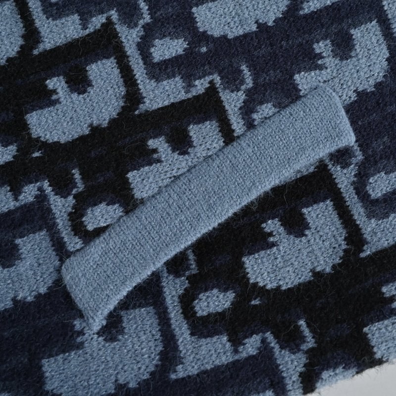Dior Monogram Jacquard Zip Jacket Blue view