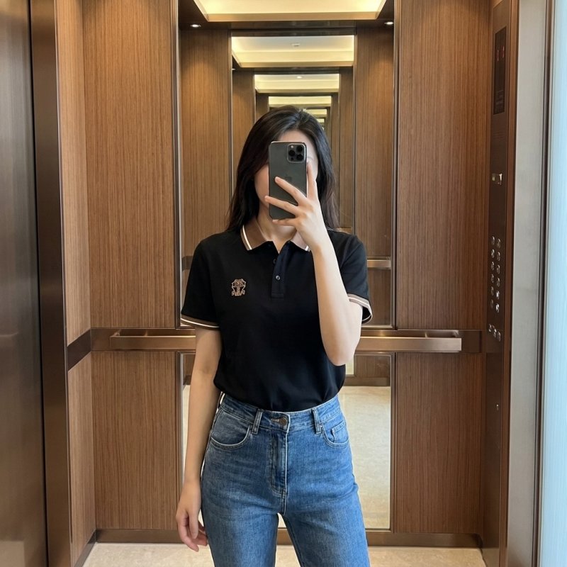 Burberry Black Short-Sleeve Polo Shirt