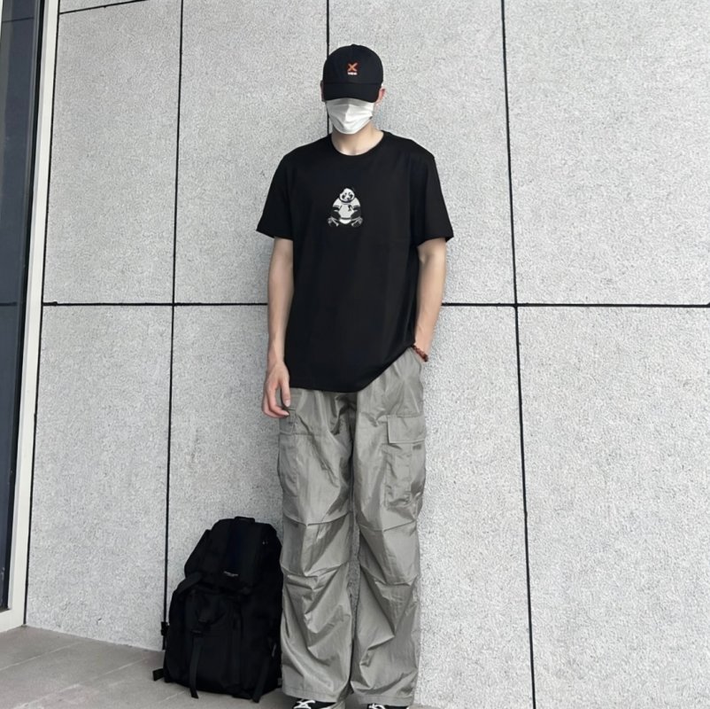 Black Short Sleeve T-Shirt with Graphic Print view