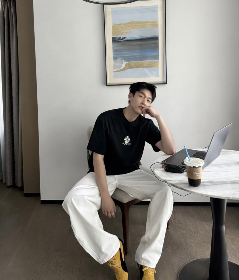 Black Short Sleeve T-Shirt with Graphic Print view