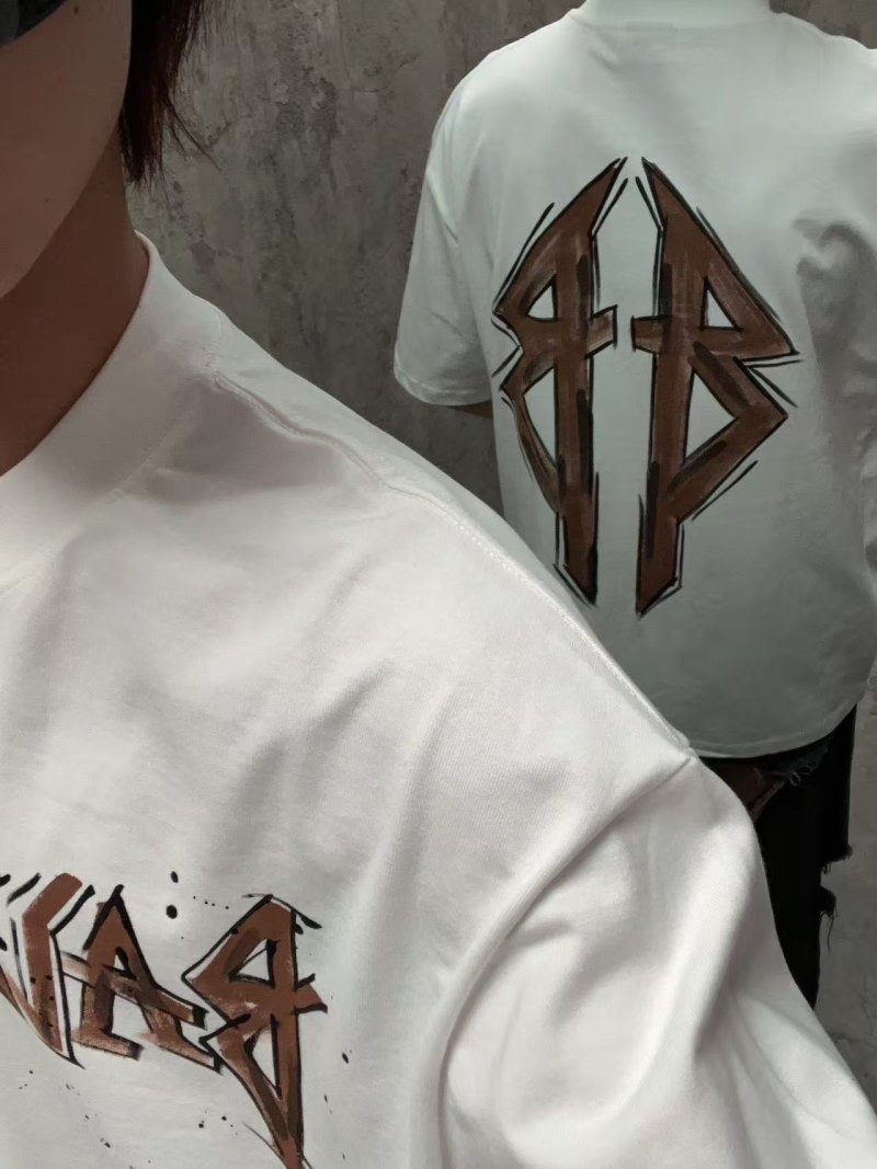Balenciaga Gold Graffiti Logo White T-Shirt view