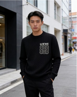 Loewe Anagram Logo Black Crewneck Sweater