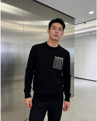 Loewe Anagram Logo Black Crewneck Sweater view 2