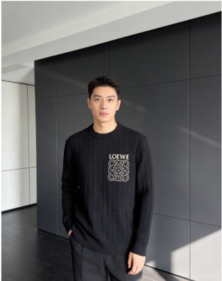 Loewe Anagram Logo Black Crewneck Sweater view 3