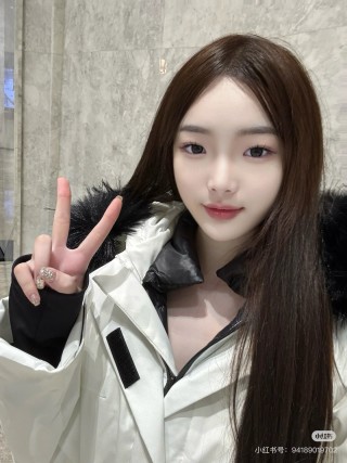 Premium White Down Jacket with Black Fur Hood view 6