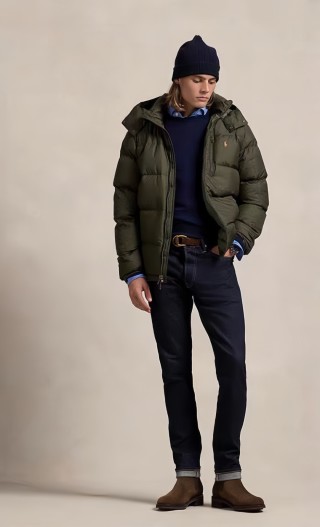 Polo Olive Green Puffer Down Jacket view 2
