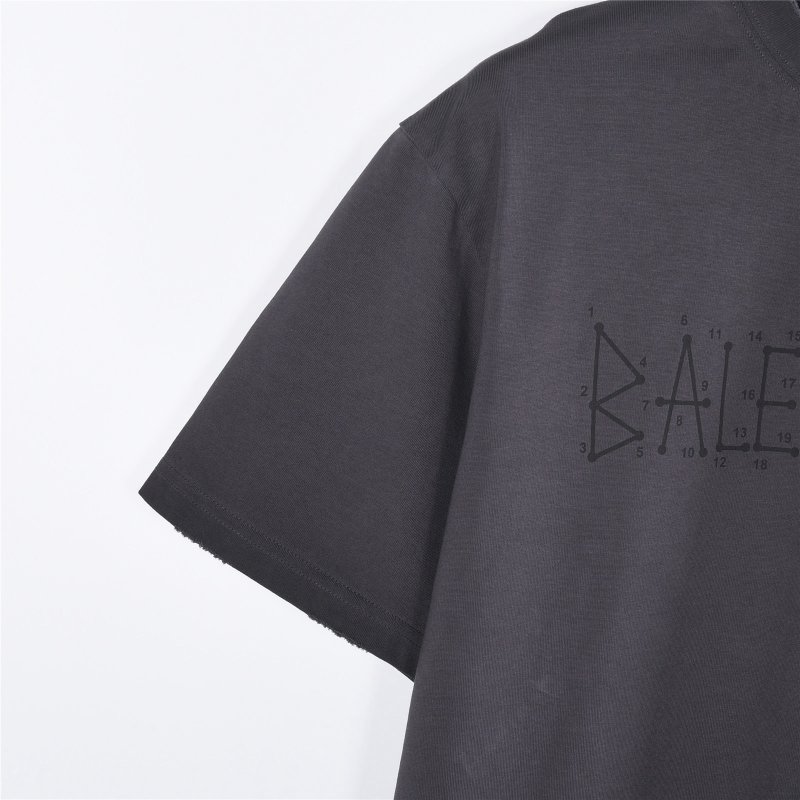 Balenciaga Embroidered Logo Oversized T-Shirt Charcoal view