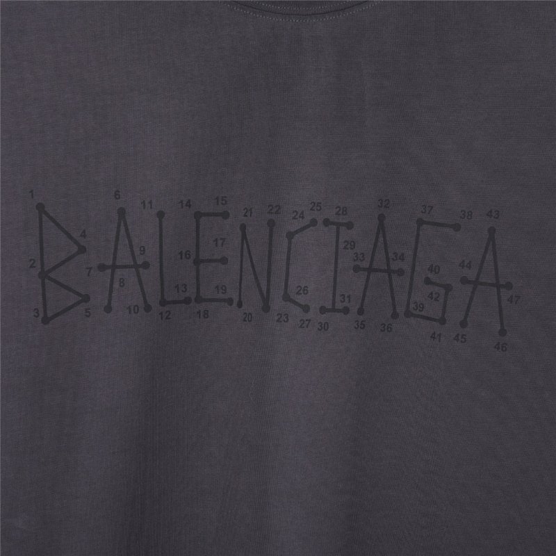 Balenciaga Embroidered Logo Oversized T-Shirt Charcoal view