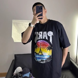 Paris Sunset Graphic Black T-Shirt view 7