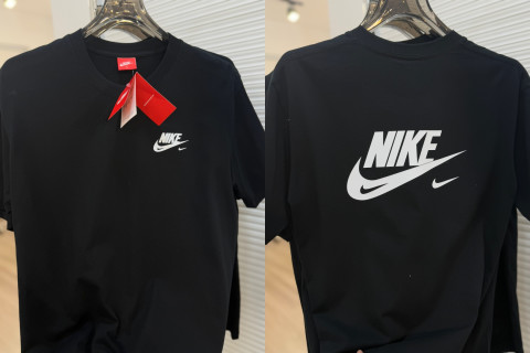 Nike Swoosh Logo Print White Cotton T-Shirt view 10