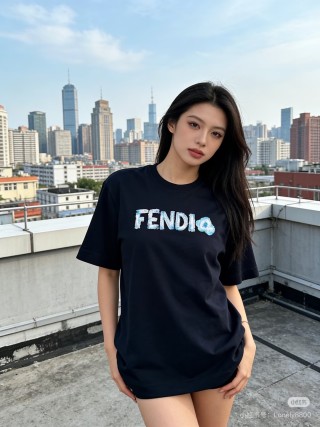 Fendi Logo Black T-Shirt view 4