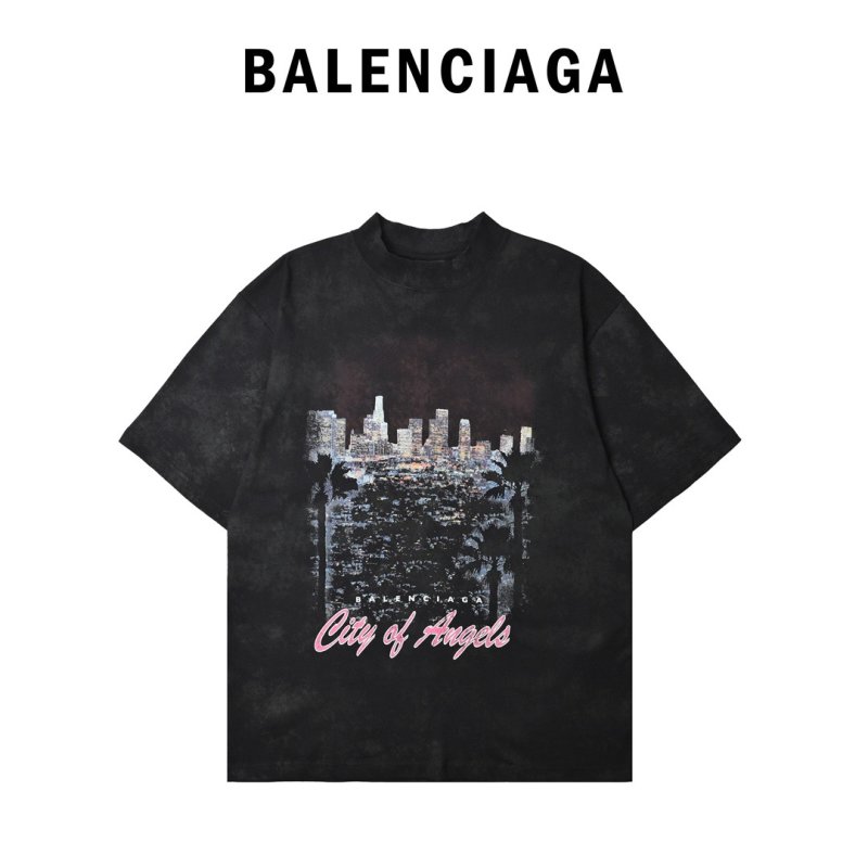 Black Cityscape Graphic Short Sleeve T-Shirt view