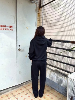 Black Relaxed Fit Sweatpants view 3