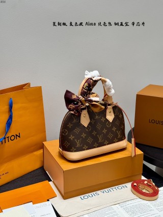 Louis Vuitton Alma Monogram Canvas Handbag Brown