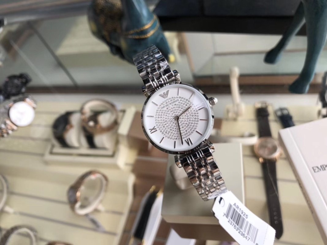 Armani AR1925 Crystal Pearl Mother-of-Pearl Dial Steel Watch