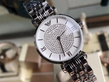 Armani AR1925 Crystal Pearl Mother-of-Pearl Dial Steel Watch view 2