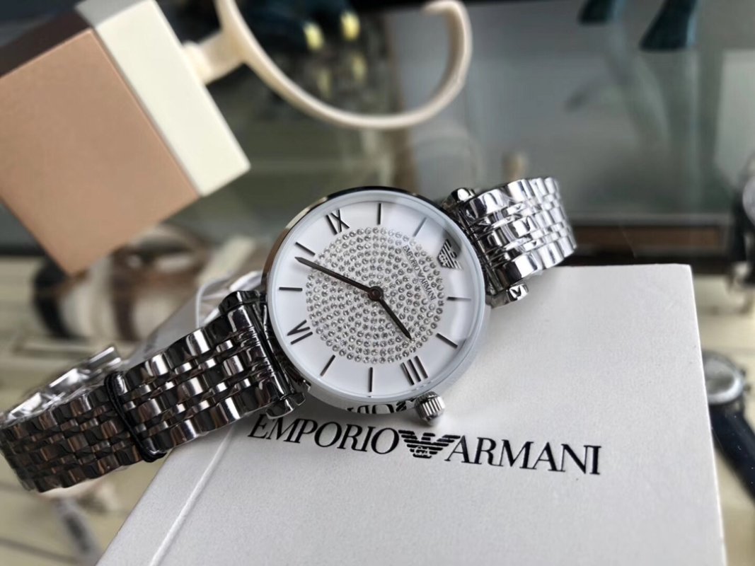 Armani AR1925 Crystal Pearl Mother-of-Pearl Dial Steel Watch view