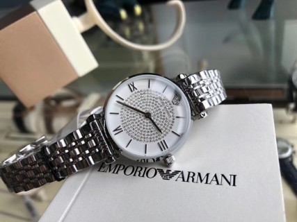 Armani AR1925 Crystal Pearl Mother-of-Pearl Dial Steel Watch view 8