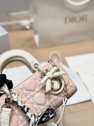 Dior Lady D-Joy Horizontal Quilted Shoulder Bag Beige view 6