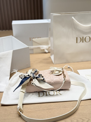Dior Lady D-Joy Horizontal Quilted Shoulder Bag Beige view 7