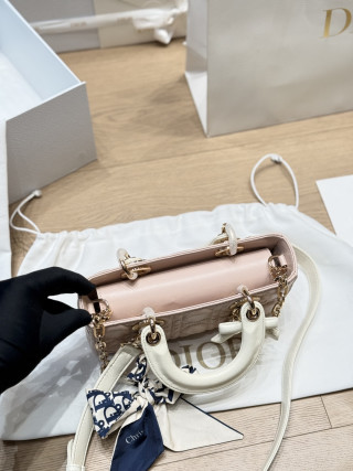 Dior Lady D-Joy Horizontal Quilted Shoulder Bag Beige view 8