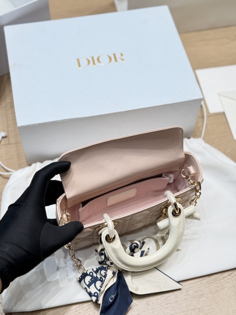 Dior Lady D-Joy Horizontal Quilted Shoulder Bag Beige view