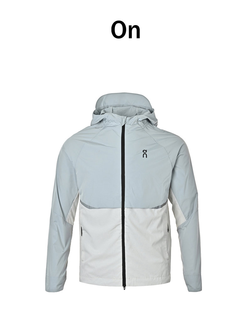 On Sage Green & White Colorblock Windbreaker Jacket view