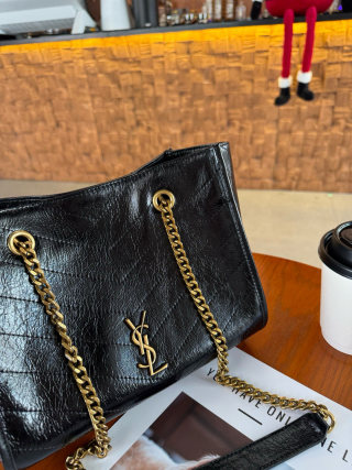 YSL Niki Black Quilted Tote Bag view 5