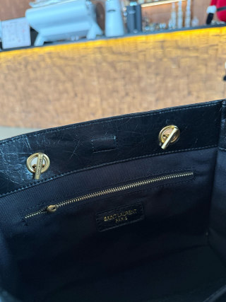 YSL Niki Black Quilted Tote Bag view 8