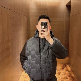 Navy Quilted Puffer Jacket view 4