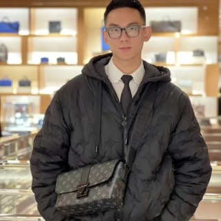 Navy Quilted Puffer Jacket view 5