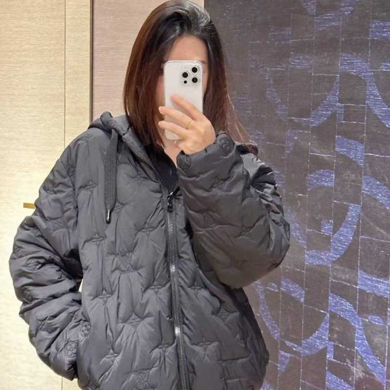 Navy Quilted Puffer Jacket view