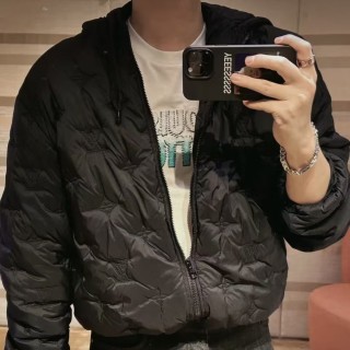 Navy Quilted Puffer Jacket view 8