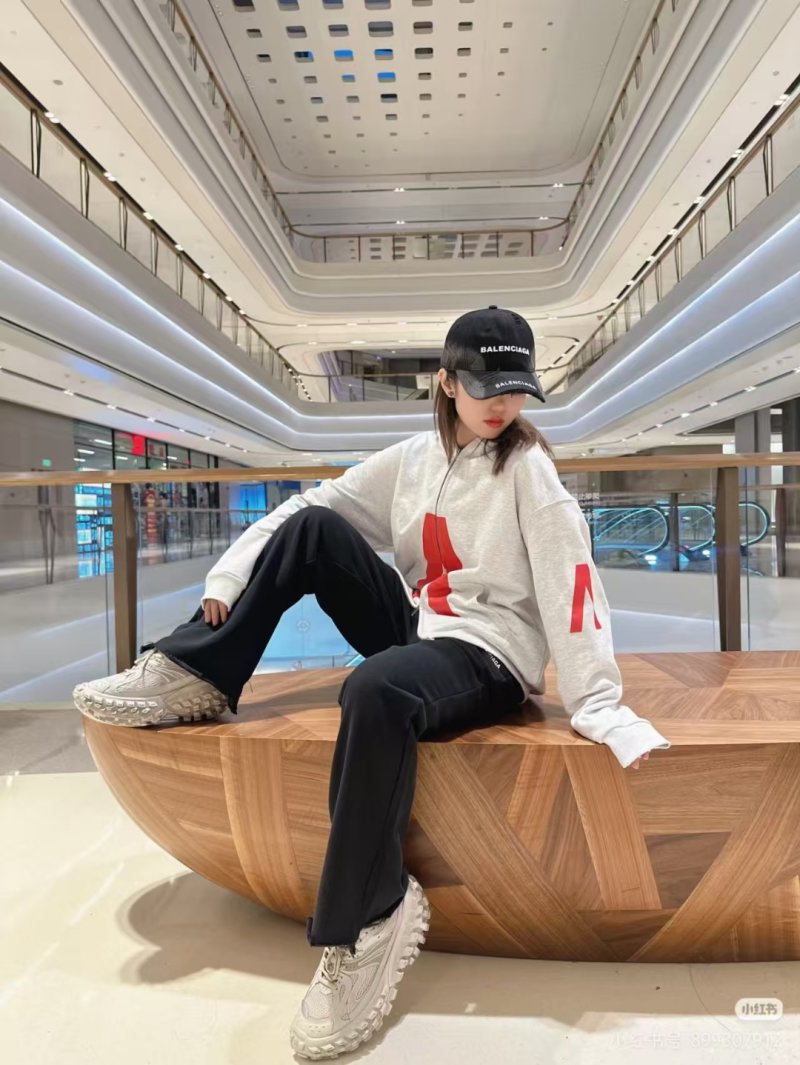 Balenciaga Distressed Double Logo Embroidered Baseball Cap Black view