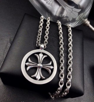 Chrome Hearts Cross Circle Pendant Silver Necklace 60cm view 8