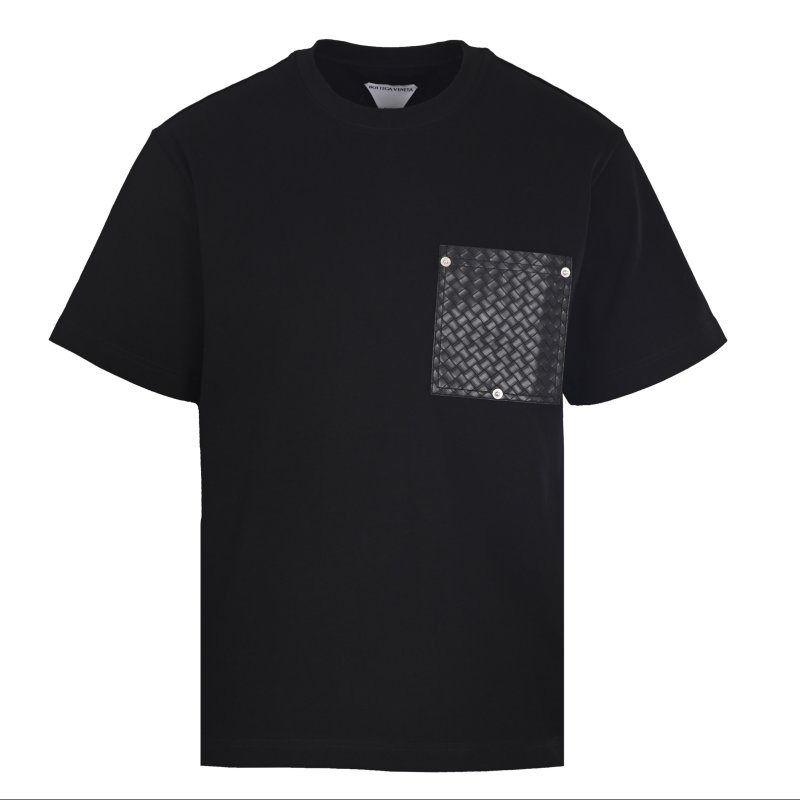 Black Oversized T-Shirt with Woven Pocket Detail view