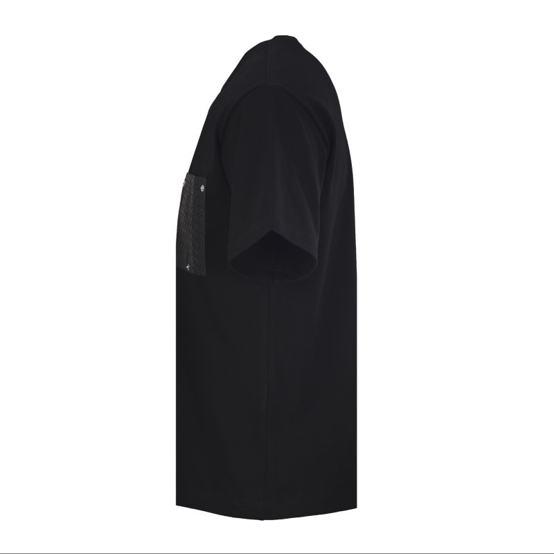 Black Oversized T-Shirt with Woven Pocket Detail view