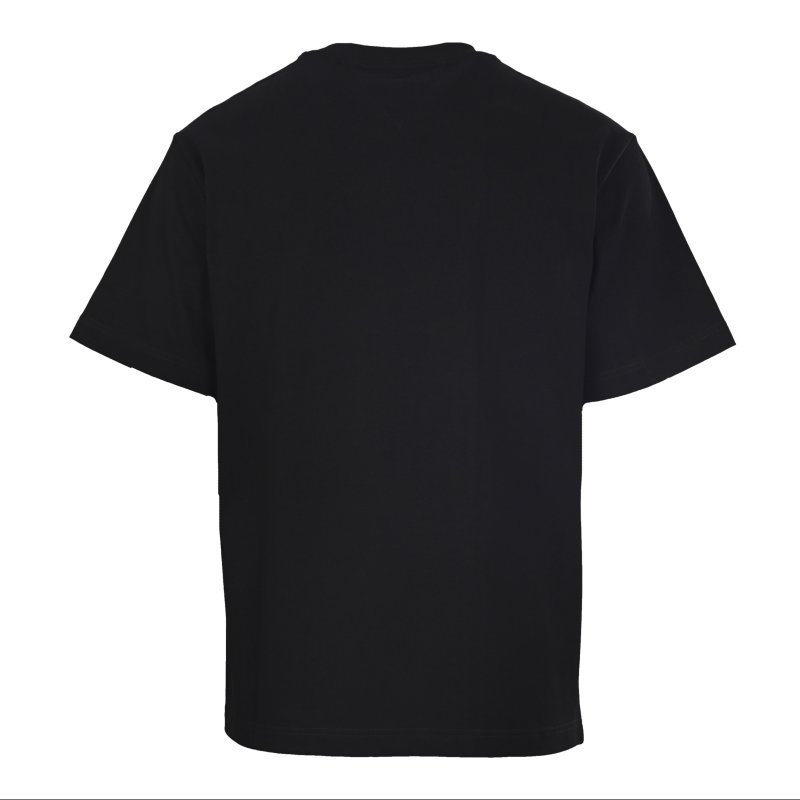 Black Oversized T-Shirt with Woven Pocket Detail view