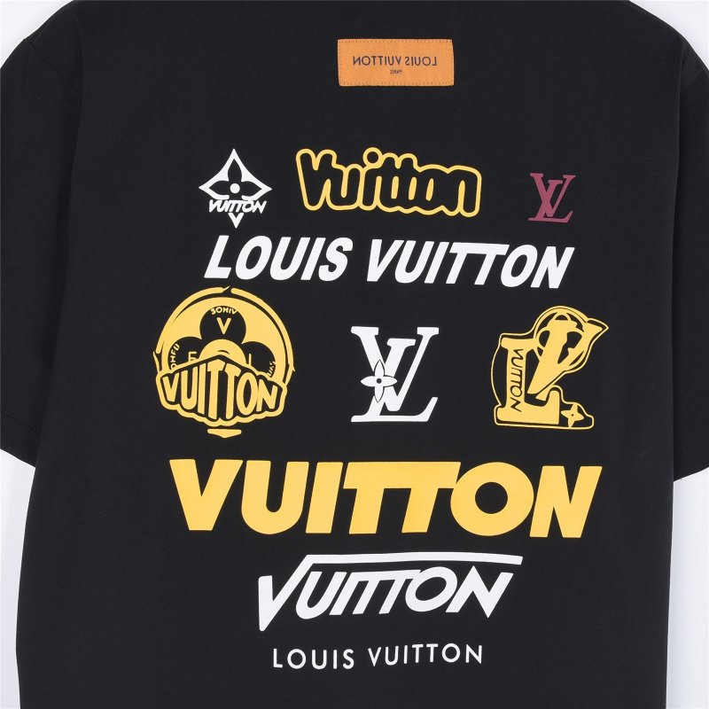 Louis Vuitton Black Yellow Logo Short Sleeve T-Shirt view