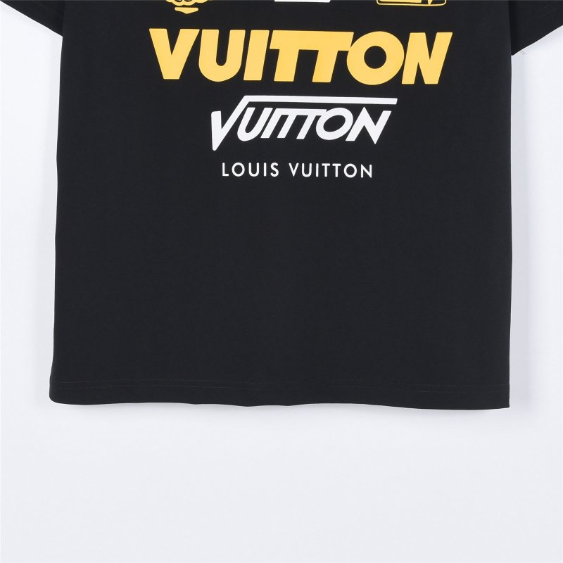 Louis Vuitton Black Yellow Logo Short Sleeve T-Shirt view