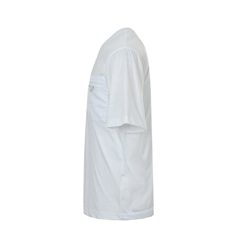 Prada White Short Sleeve T-Shirt with Chest Logo view