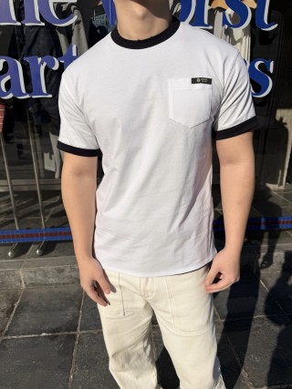 Stone Island White & Black Contrast Short-Sleeve T-Shirt view 2
